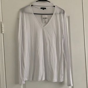 Knit top/ LSLV white